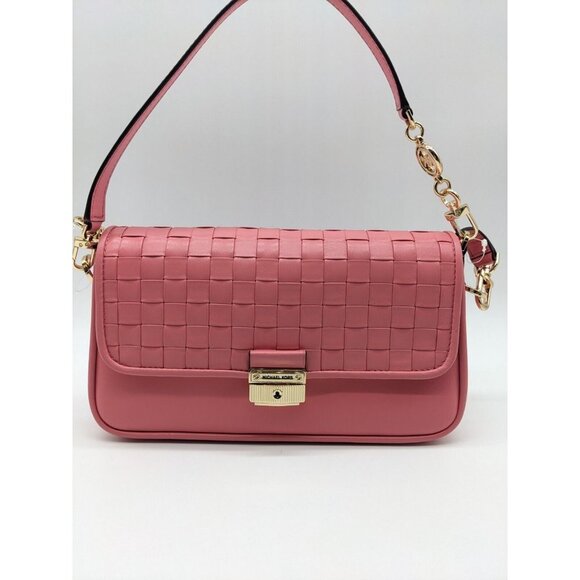 MICHAEL KORS Bradshaw woven leather women's crossbody shoulder bag -TEA ROSE - Picture 5 of 16